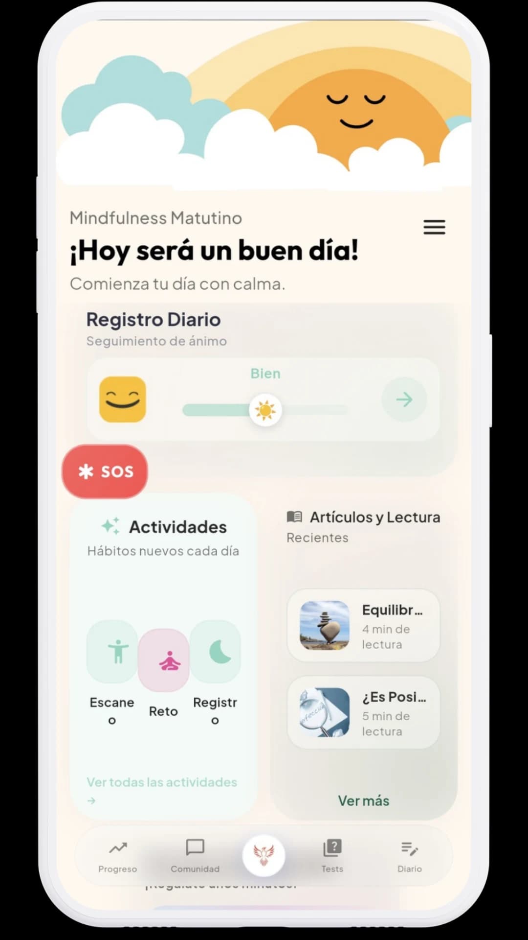 Pantalla principal de FenixApp